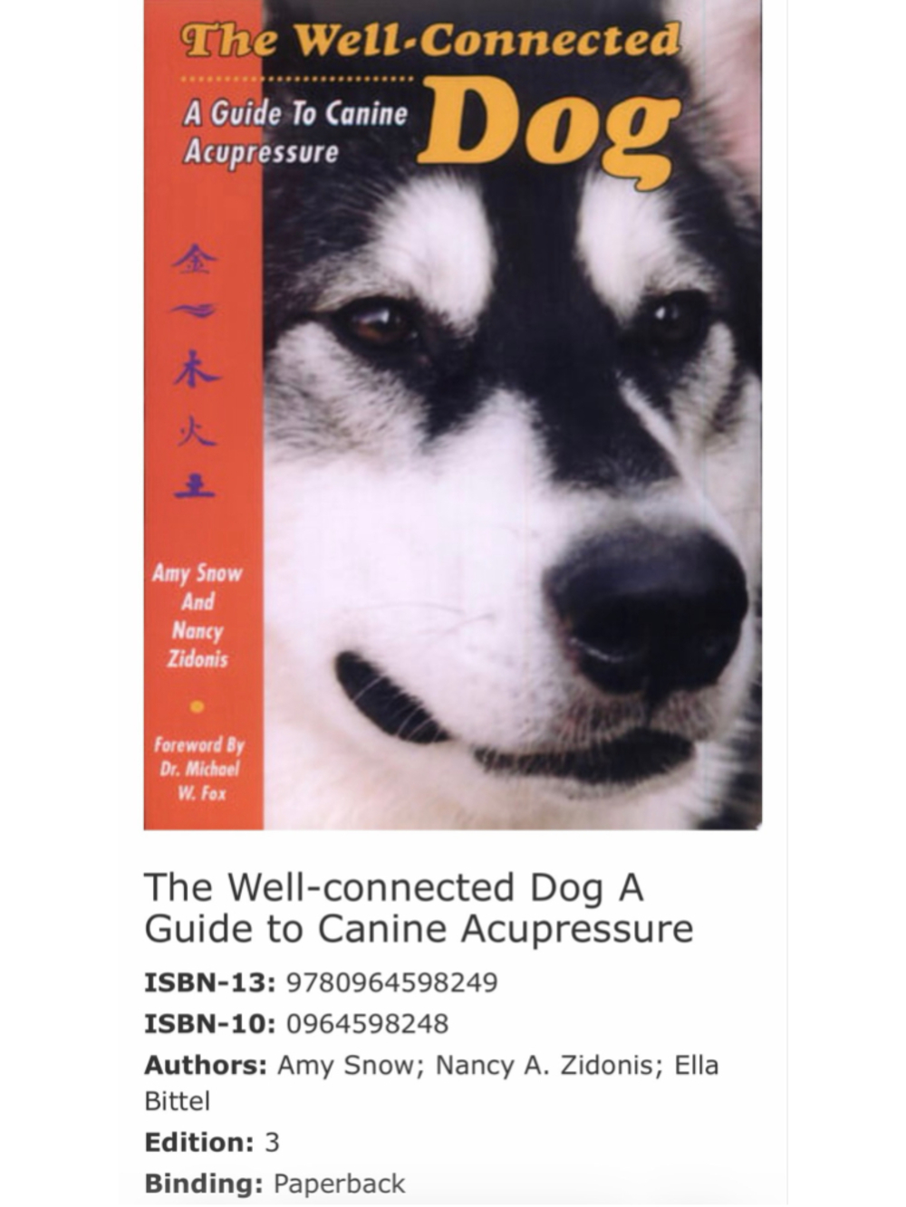 The Well-Connected Dog Acupressure Book One Size Red